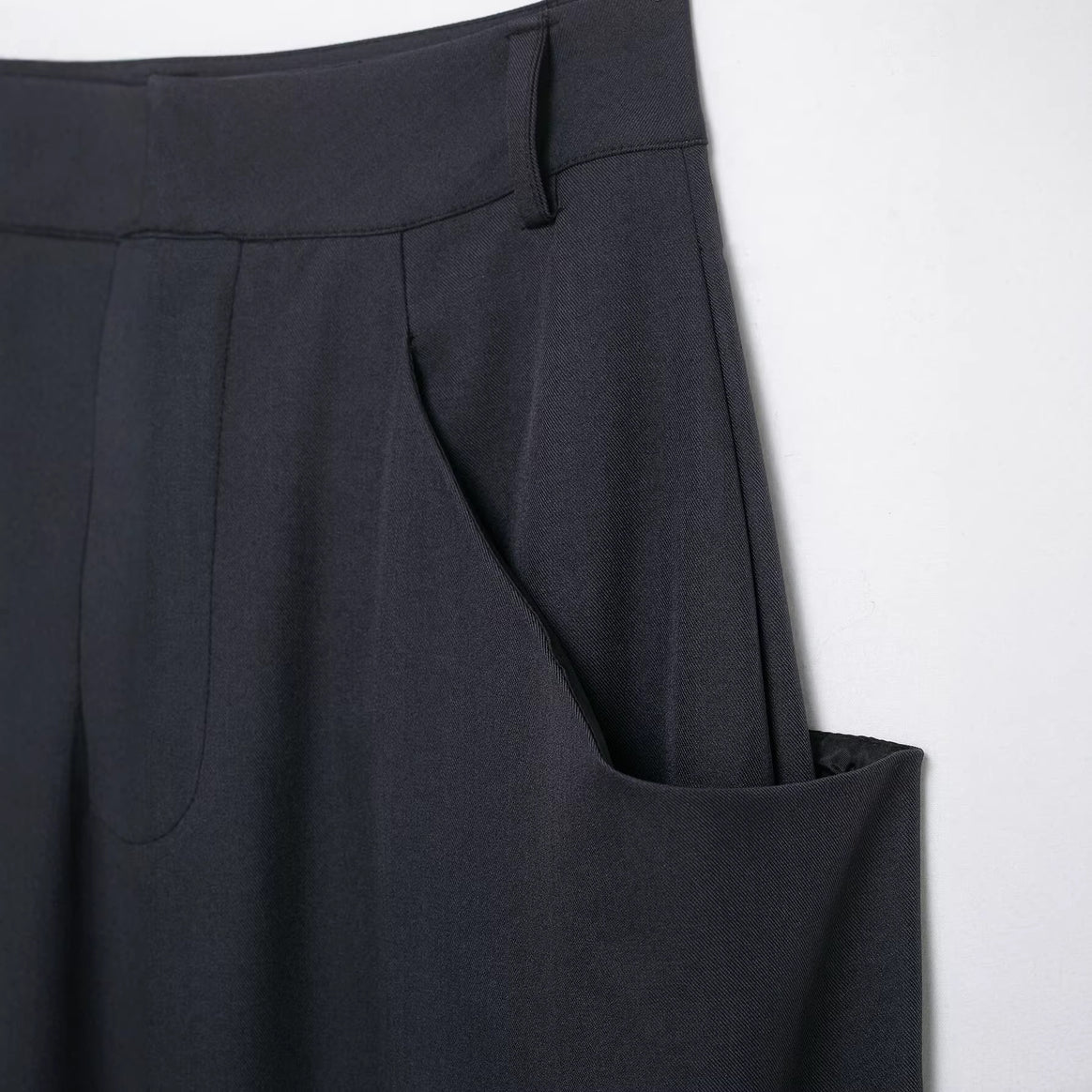 Women Wide Culotte Pants with High Waist and Large Patch Pockets Mune Fashion