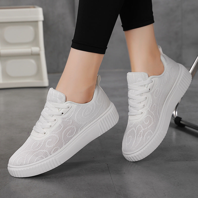 Women's airy platform sneakers with knitted upper material and cushioned comfort footbed Mune Fashion