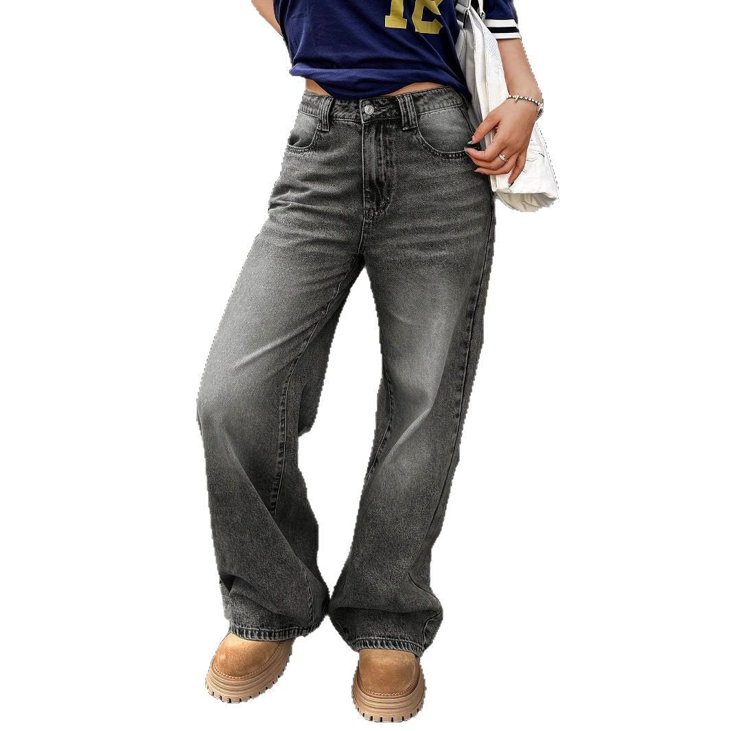 Ladies wide high-waisted denim jeans in baggy style with extra wide leg Mune Fashion