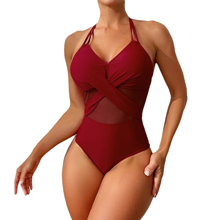 Women's One-Piece Swimsuit with Elegant Wrap Design Mune Fashion