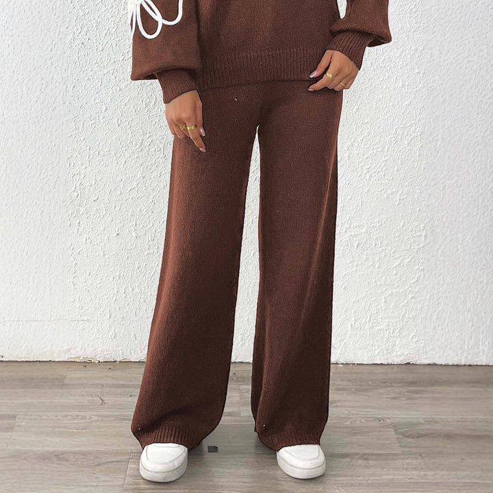Women's casual knit pants with a wide cut Mune Fashion