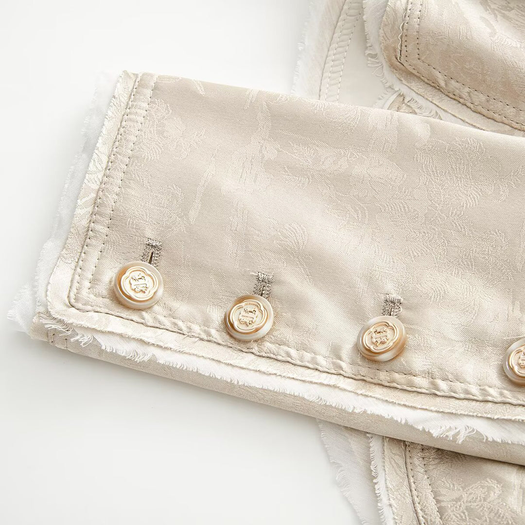 Women Ornamental Military Jacket made of Jacquard with asymmetrical decorative button placket Mune Fashion