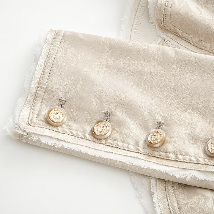 Women Ornamental Military Jacket made of Jacquard with asymmetrical decorative button placket Mune Fashion