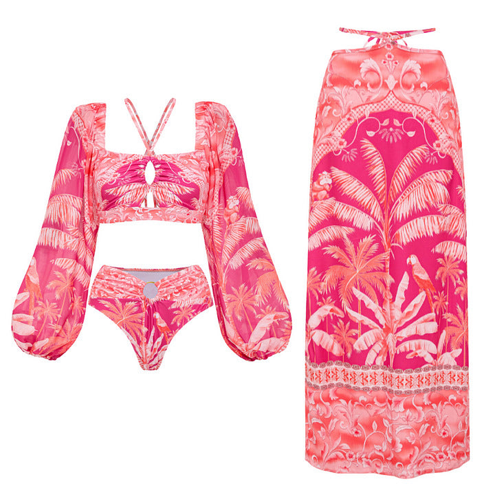 Women's bikini set with transparent puff sleeve and braided detail Mune Fashion