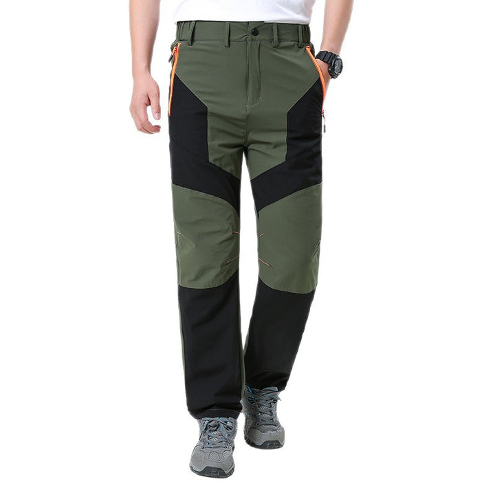 Men's robust trekking pants with reinforced knee areas, elastic waistband, and water-repellent stretch material Mune Fashion