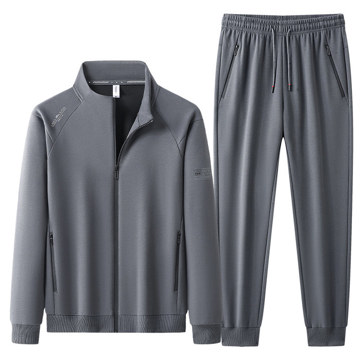 Men's sporty set with stand-up collar