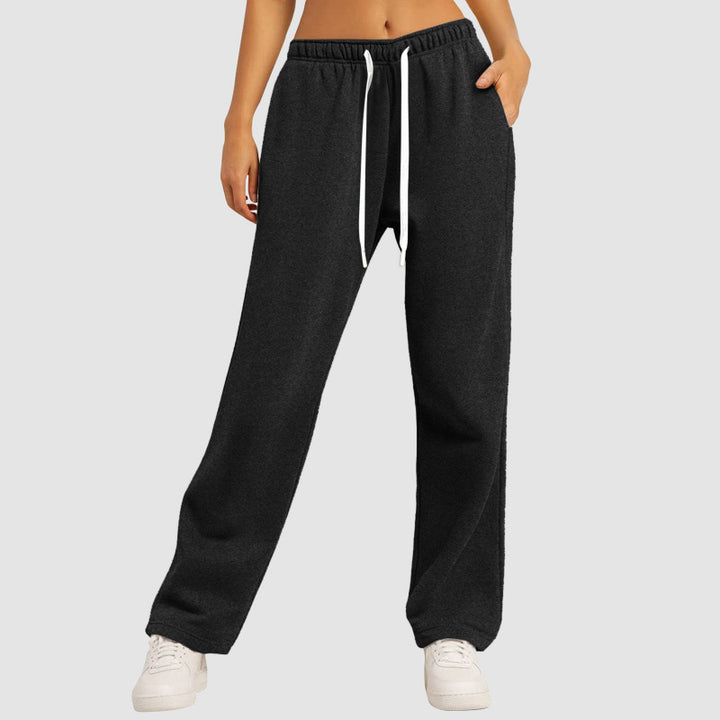 Women's casual lounge pants with straight leg extra long drawstring and deep crotch Mune Fashion
