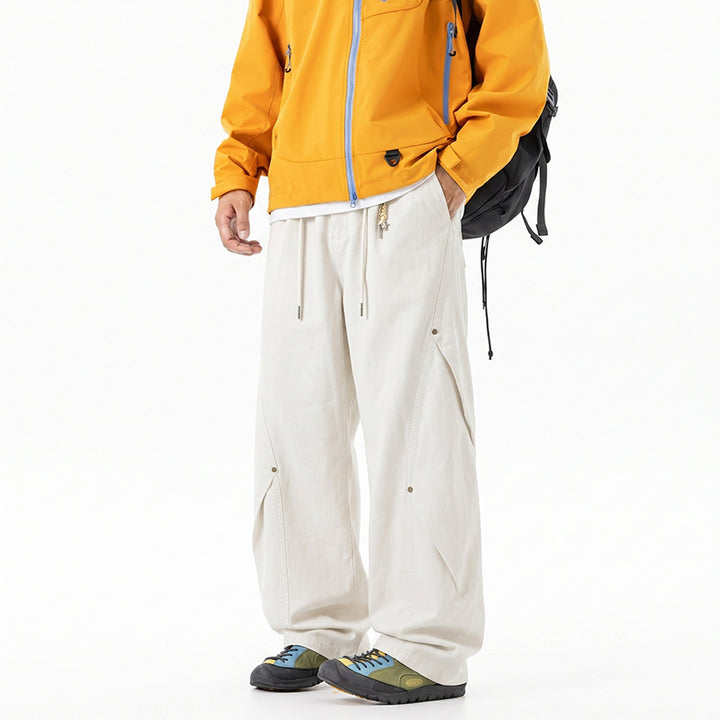 Damen Extraweite Tech‑Cargo‑Hose im Palazzoschnitt mit Elastikbund und Multifunktions‑Taschen Mune Fashion