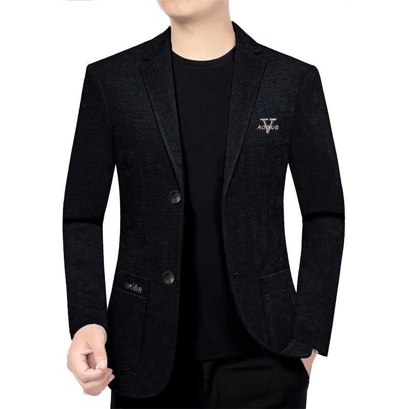 Men's Casual Blazer in Denim Look with Slim Fit and Patch Pockets Mune Fashion
