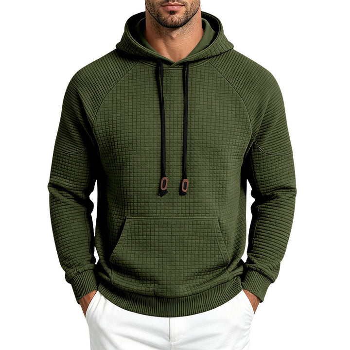 Men's hoodie with waffle texture, raglan sleeves, and kangaroo pocket Mune Fashion