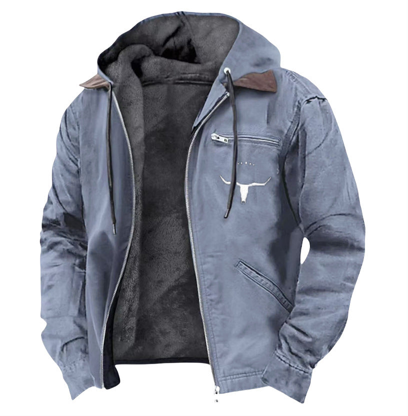 Men's padded hoodie jacket with teddy lining and durable canvas outer layer Mune Fashion