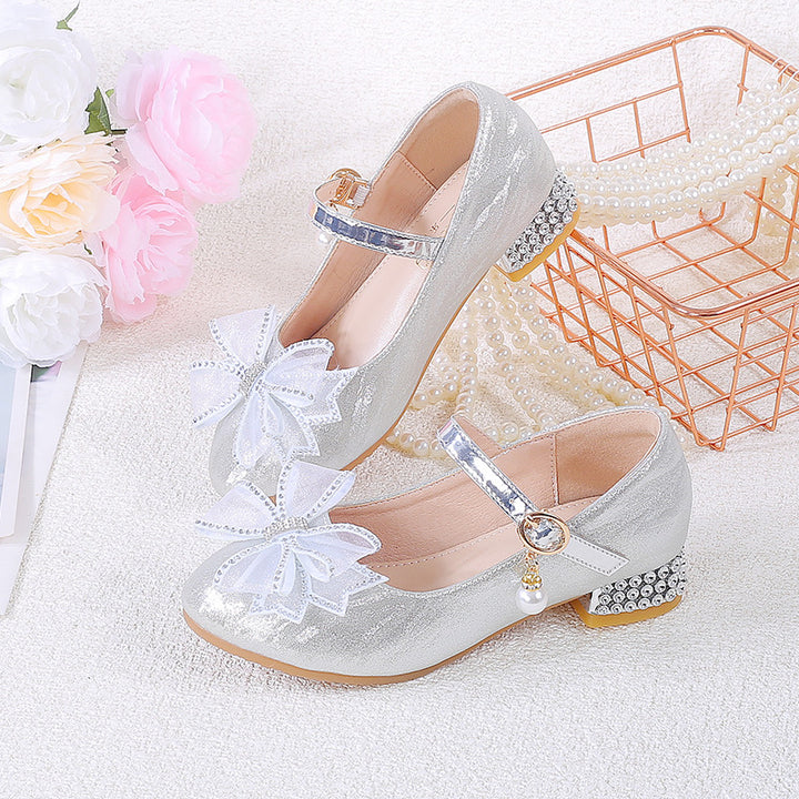 Women Sparkling Ballet Flats with Decorative Bows and Rhinestone Accents Mune Fashion