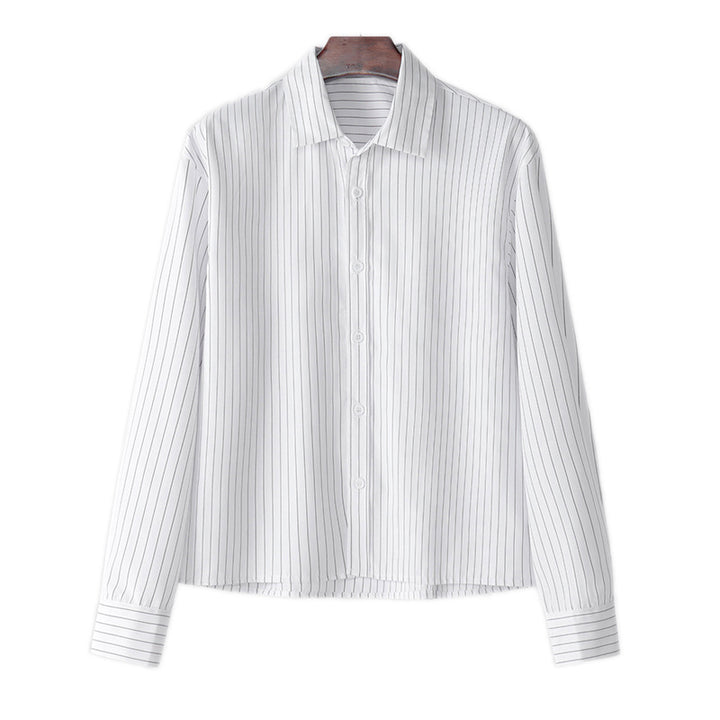 Men's striped cotton blend shirt with Kent collar and classic cuff Mune Fashion