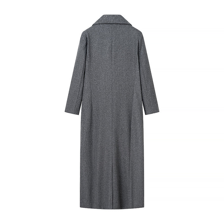 Women's Tailored Longline Cape Coat made of Wool Blend with Overlapping Cape Detail Mune Fashion