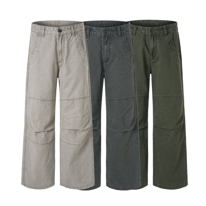 Men's Extra Wide Denim Baggy Pants with Panel Seams and Low Crotch Mune Fashion