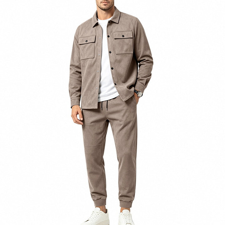 Men's overshirt and jogger set made from soft cotton mix Mune Fashion
