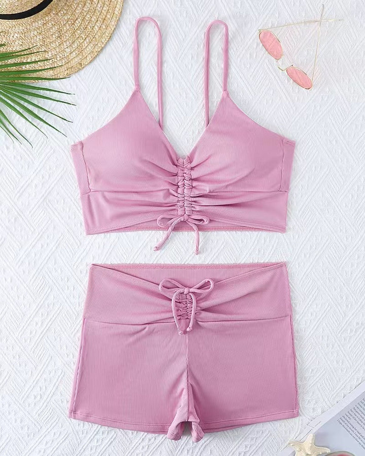 Women's bikini with floral ruffle design and adjustable straps Mune Fashion