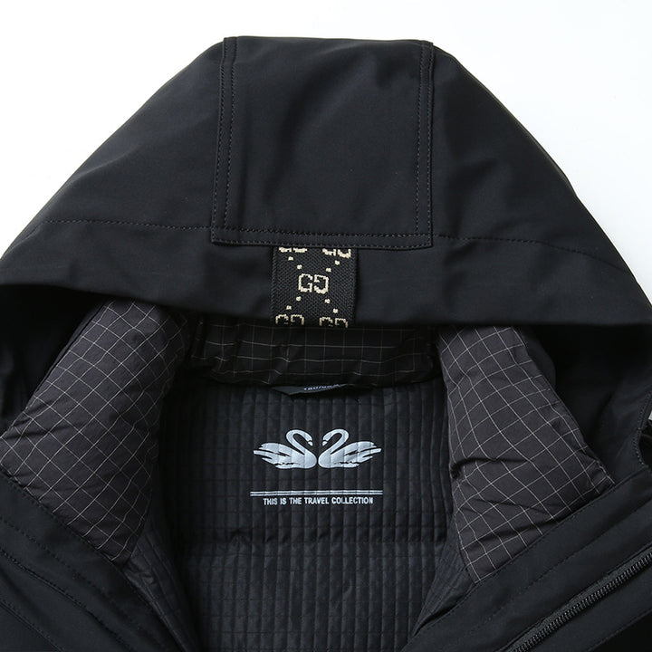 Men's Softshell Parka with Quilted Thermal Lining and Hood Mune Fashion