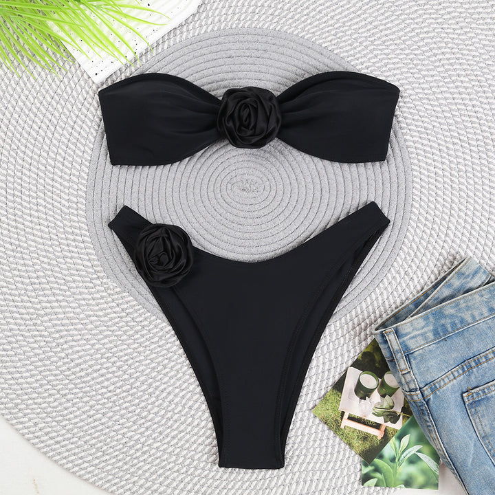 Women's Bikini Set with Floral Lift Design and Elegant Accents Mune Fashion