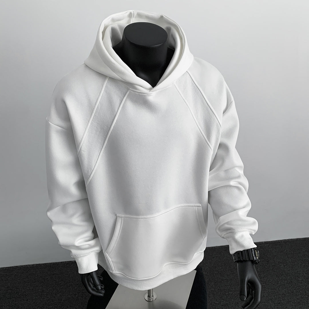 Men's Oversize Hoodie with Diagonal Insert and Kangaroo Pocket Mune Fashion