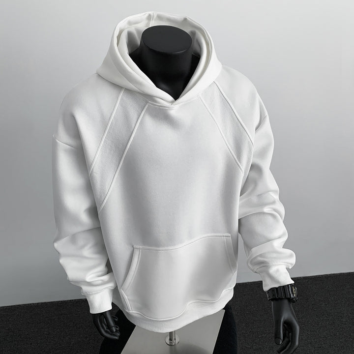Men's Oversize Hoodie with Diagonal Insert and Kangaroo Pocket Mune Fashion