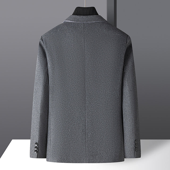 Men's Smart-Casual Short Blazer Made of Wool Blend with Patch Pockets and Light Thermal Lining Mune Fashion