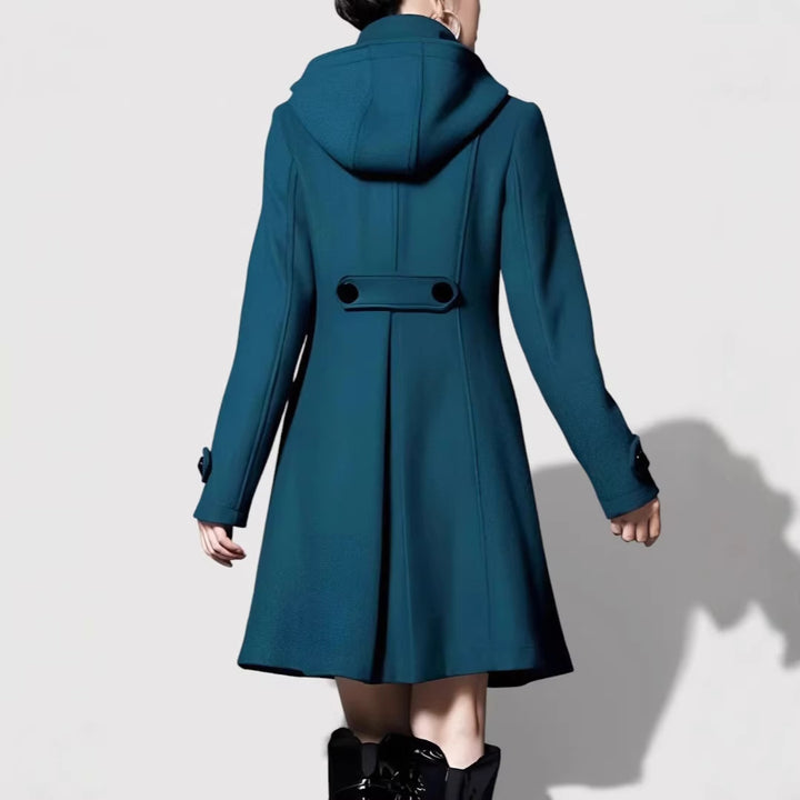 Women's Fashion Transitional Jacket with Hood and Button Details