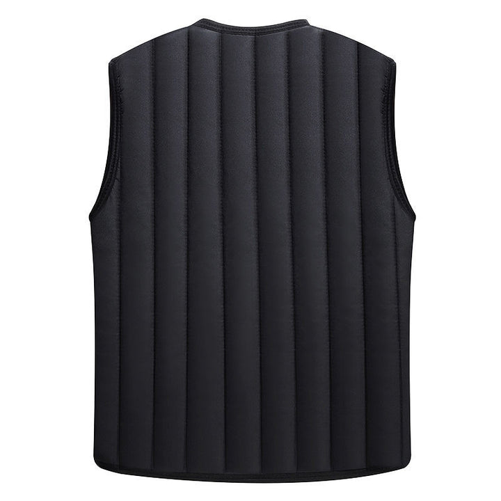 Men's quilted vest with cozy teddy fleece inner side, buttoned front and patch pockets Mune Fashion