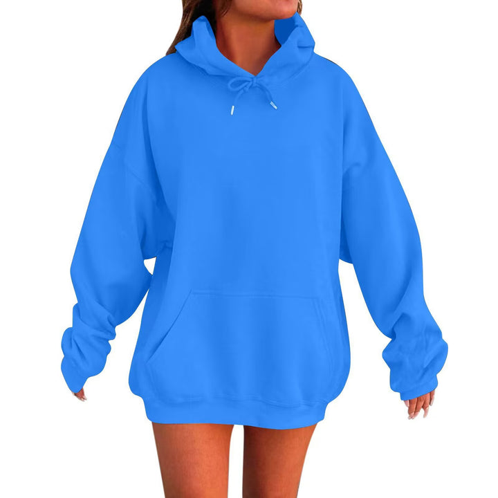 Women’s oversized hoodie dress with kangaroo pocket, extended silhouette and soft French terry Mune Fashion