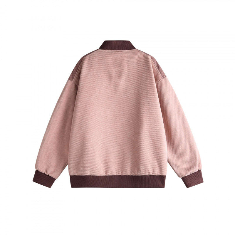 Unisex Short Cut Boxy Bomber Jacket in Sportline Style with Full Zip, Contrasting Stripe Sleeves and Ribbed Cuffs Mune Fashion