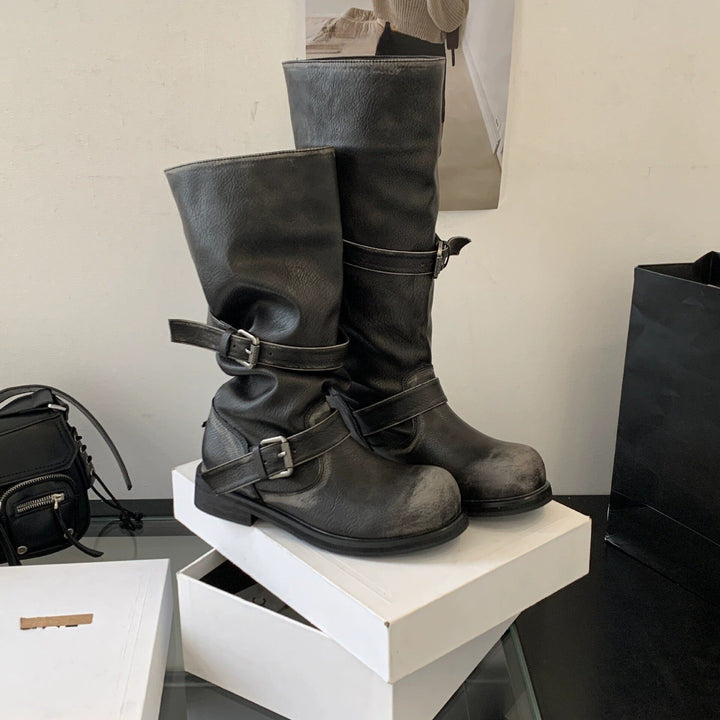 Women’s boots with decorative buckles Mune Fashion