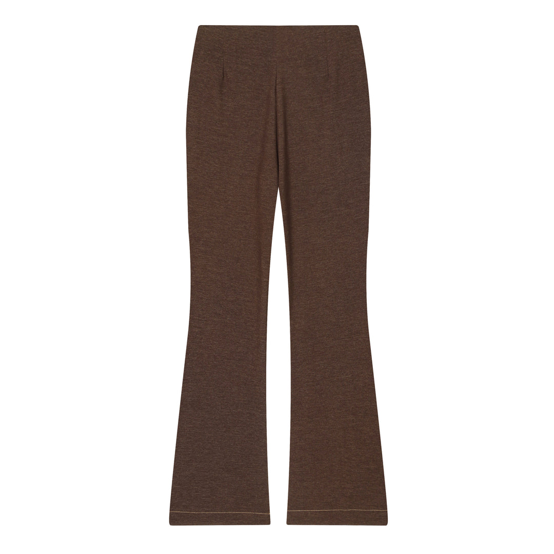 Women's high-waisted jersey pants with decorative center seam and subtle flare Mune Fashion