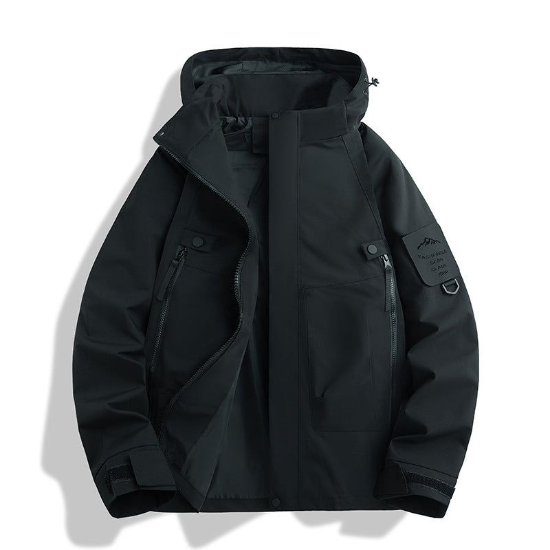 Men's functional jacket with adjustable hood