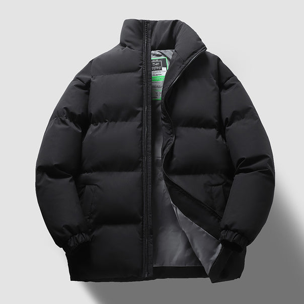 Unisex nan padded quilted jacket with stand-up collar, water-repellent outer shell, and elastic cuffs