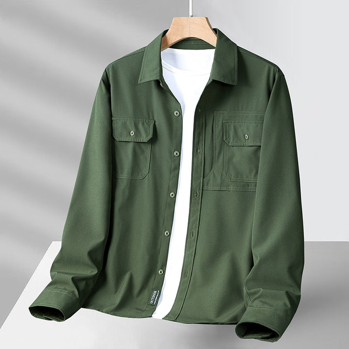 Men's structured overshirt made from breathable ripstop with two flap chest pockets Mune Fashion