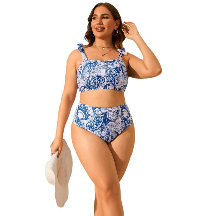 Women's High-Waisted Bikini Set with Floral Pattern Mune Fashion