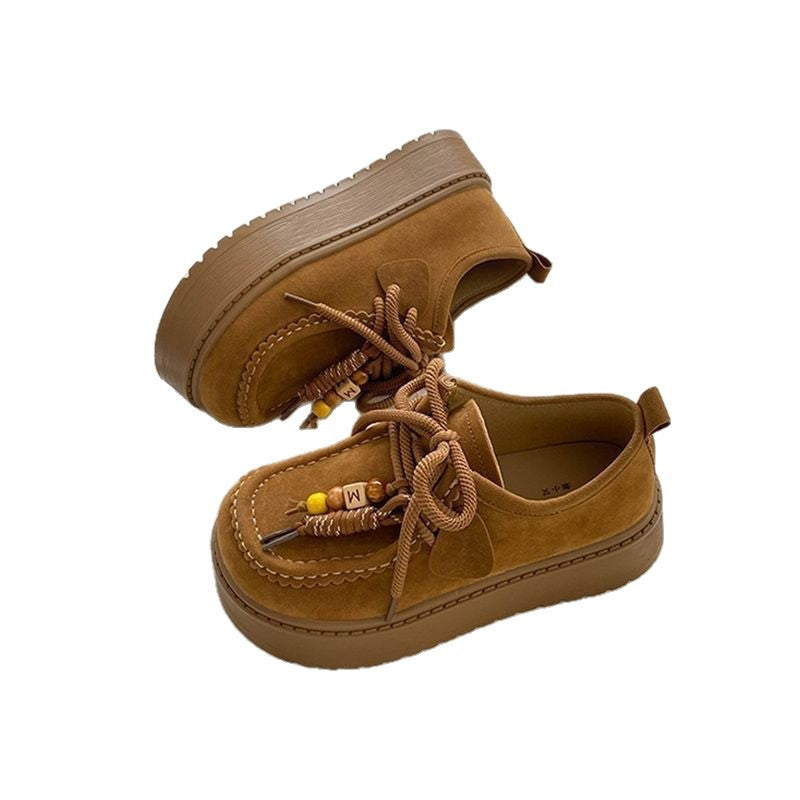 Women Platform Sneakers with Casual Suede Upper Mune Fashion