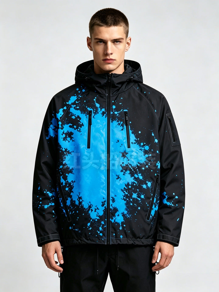 Men's sporty jacket with high functionality and colorful print