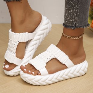 Women nan handwoven braided platform sandals with ergonomic padded sole Mune Fashion