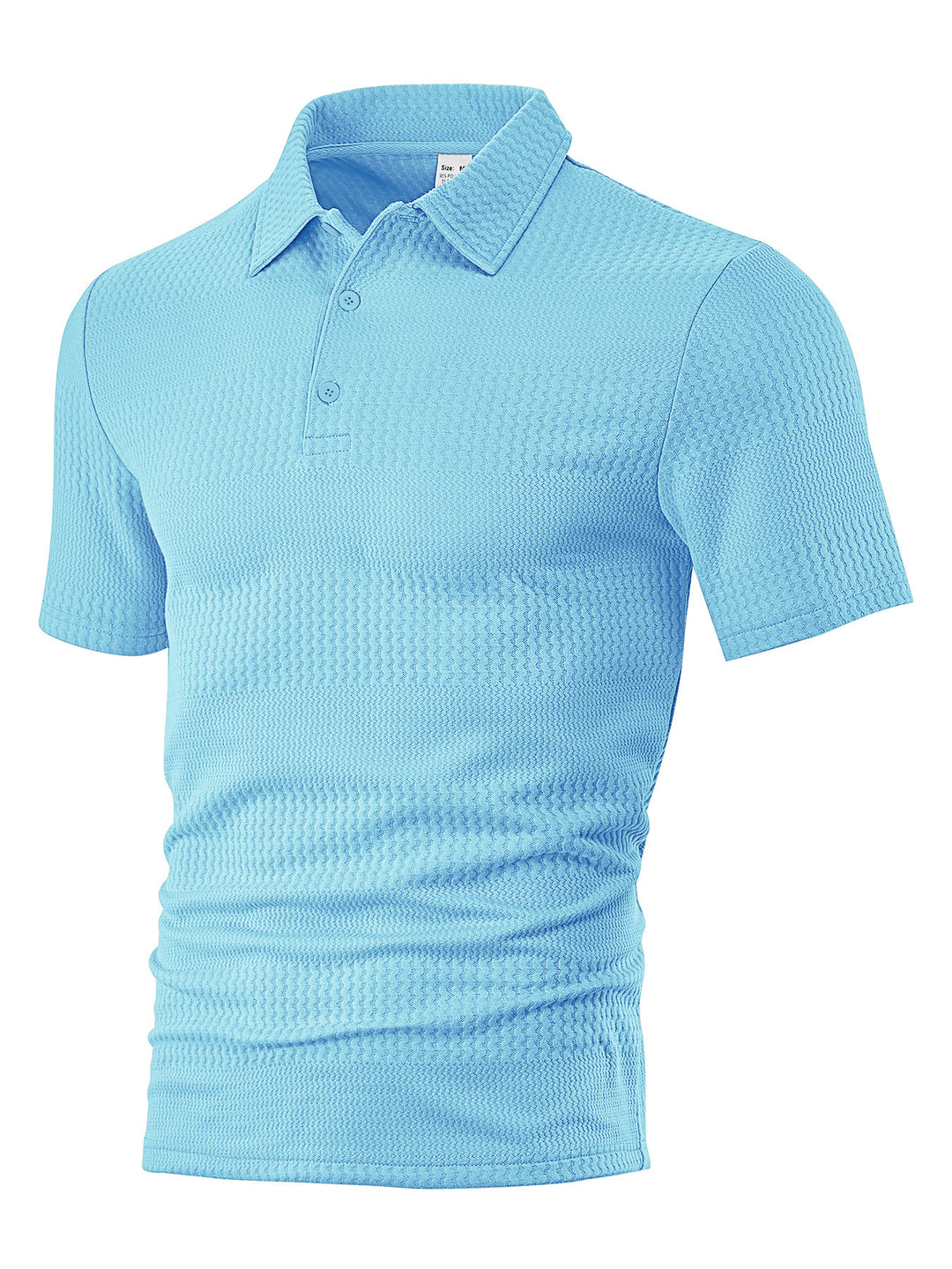 Men's body-hugging short sleeve polo made of elastic jacquard knit with shirt collar Mune Fashion