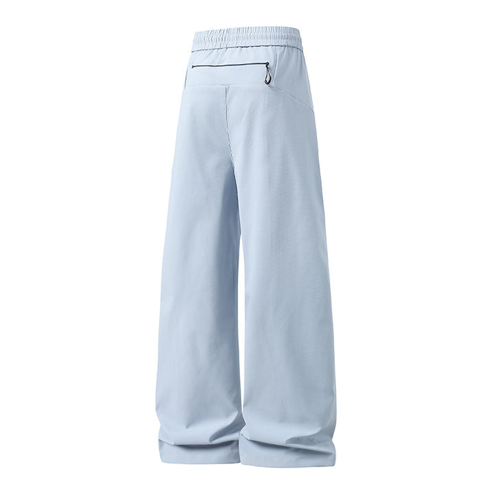 Men's Loose Utility Jogging Pants made of Functional Nylon with Drawstring, Zipper Pockets & Contrast Stitching Mune Fashion