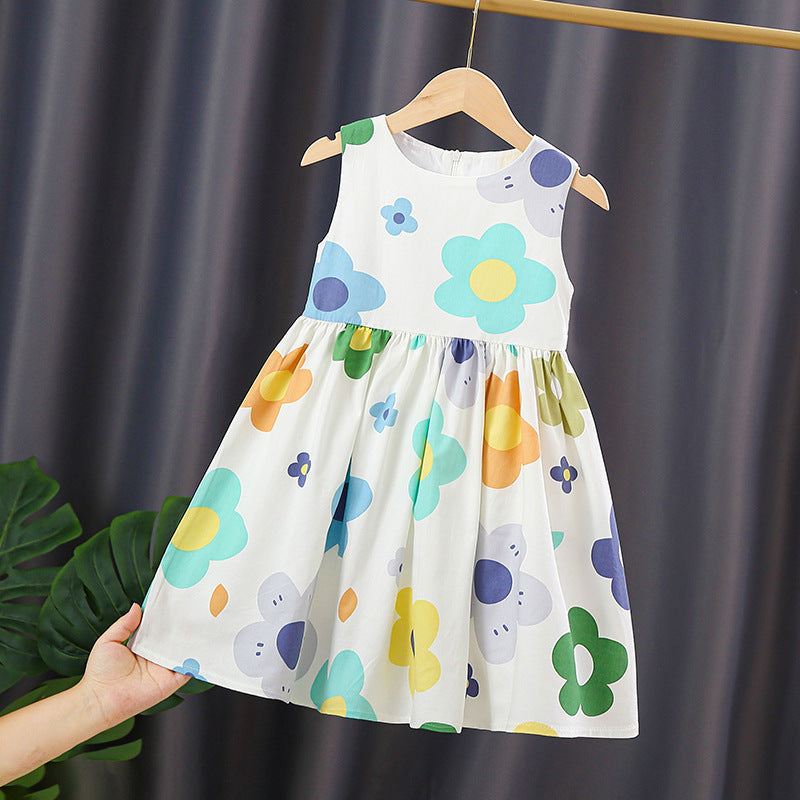 Girl's summer dress with colorful floral pattern Mune Fashion