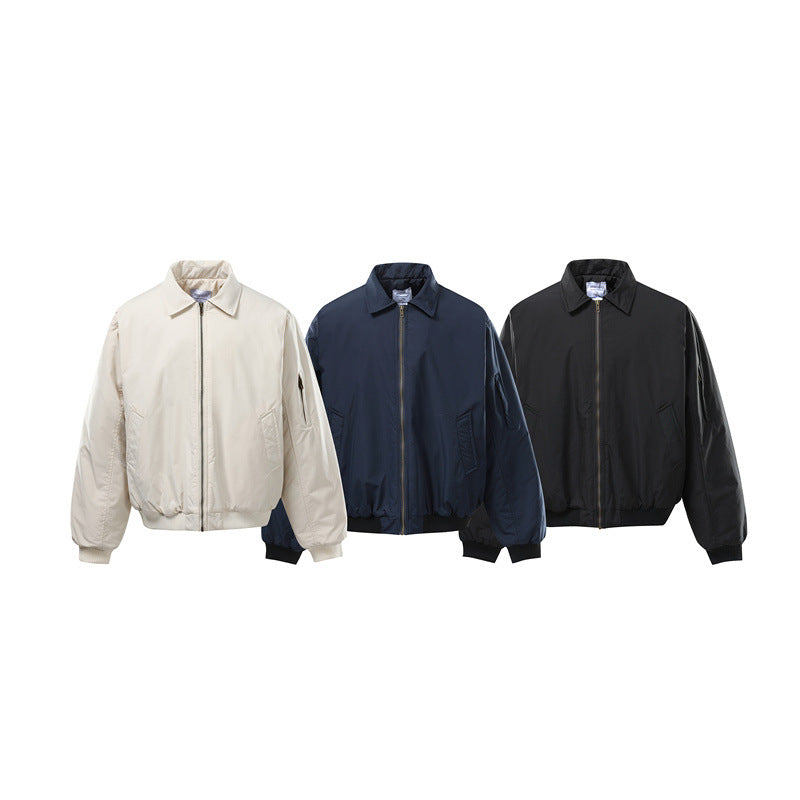 Unisex Short Cut Boxy Bomber Jacket with Zipper, Ribbed Cuffs and Sleeve Utility Pocket Mune Fashion