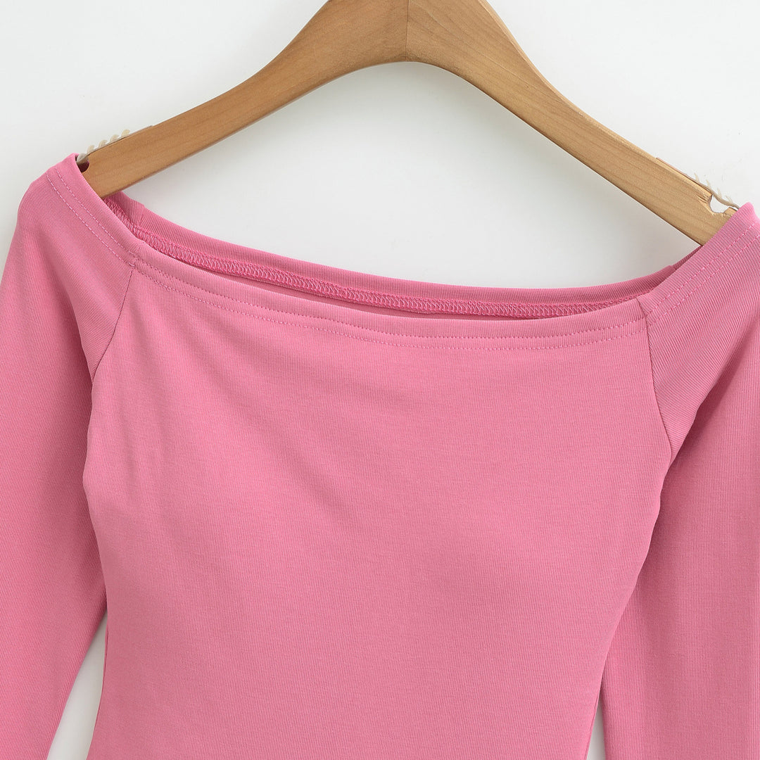 Women Fitted Off-Shoulder Long Sleeve made of Stretch Jersey Mune Fashion
