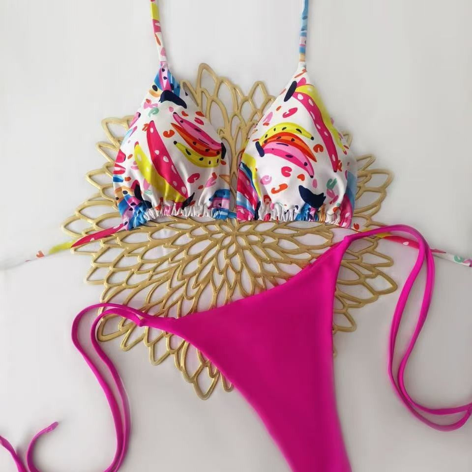 Women's Triangle Bikini with Floral Detail Mune Fashion