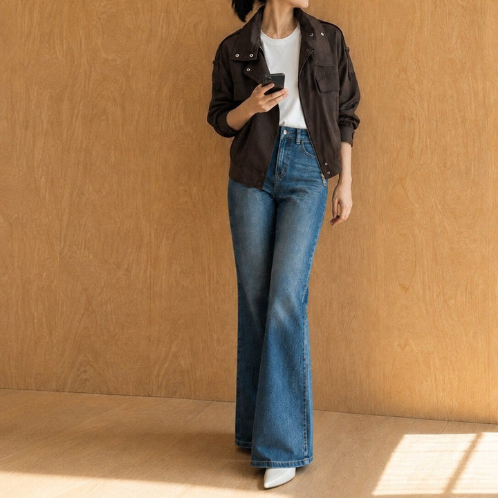 Women's elegant utility jacket with high collar Mune Fashion