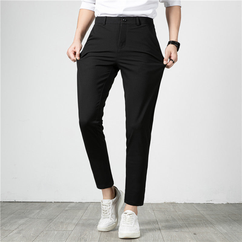 Men's Slim-Fit Stretch Trousers with Narrow Ankle Length Mune Fashion