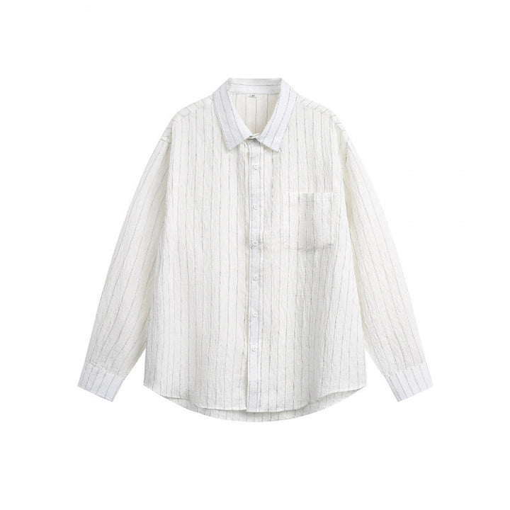 Unisex Oversized Lightweight Long Sleeve Shirt made of Cotton Blend with Chest Pocket Mune Fashion