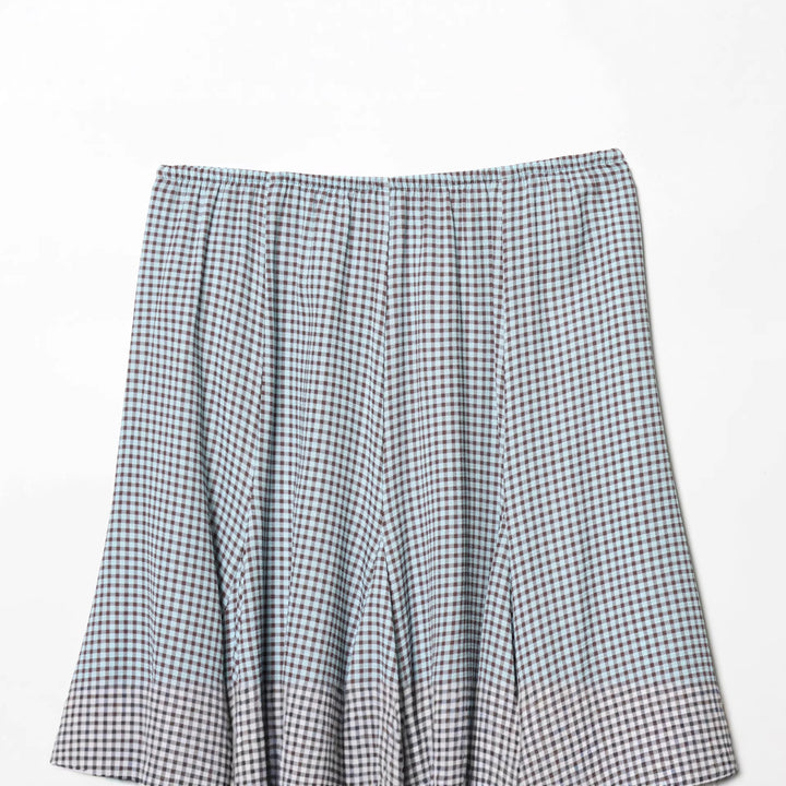 Women’s flared midi skirt with Vichy check and elastic waistband Mune Fashion