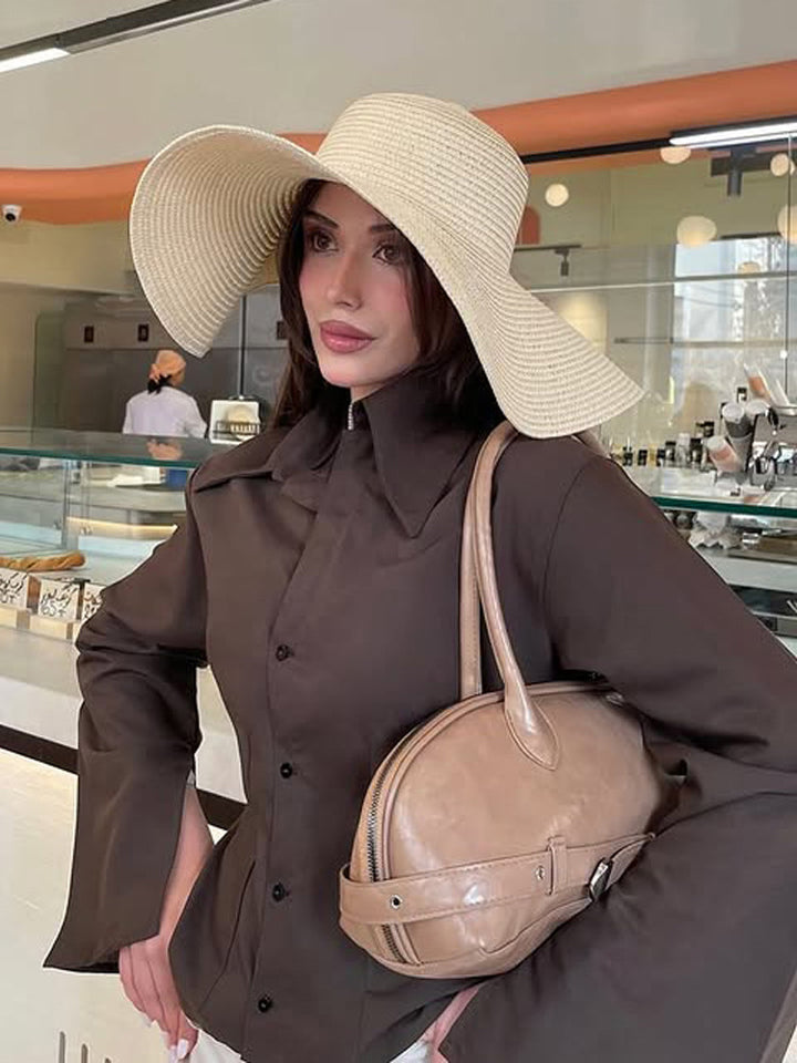 Women's Oversized Sun Hat with Wide Brim and Flexible Brim Mune Fashion